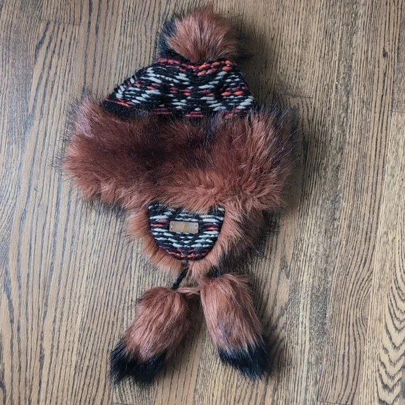 Starling Faux Fox Fur Fleece Lined Warm Winter Knit Hat NWOT Small - Picture 4 of 10